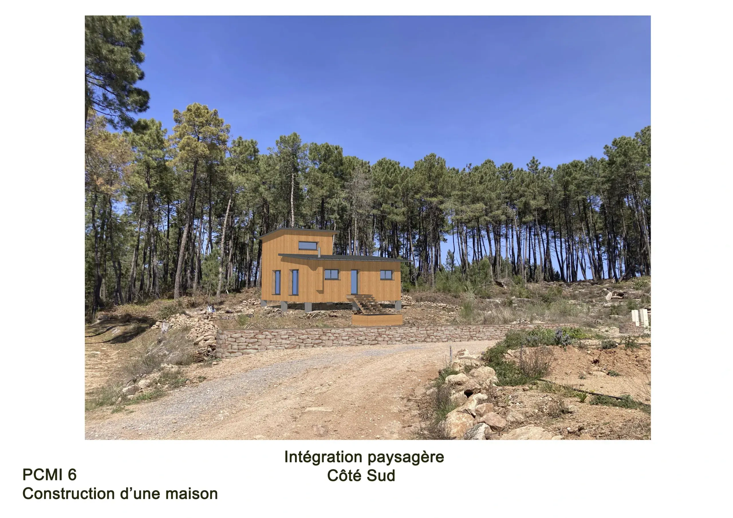 Intégration paysagère 3D - Maison individuelle, permis de construire, Lablachère (07230)