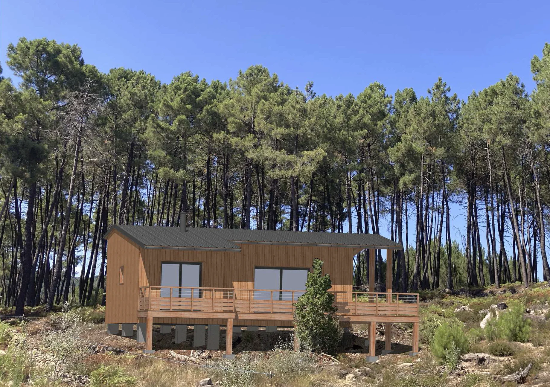 Insertion paysagère d'une maison - Rendu 3D