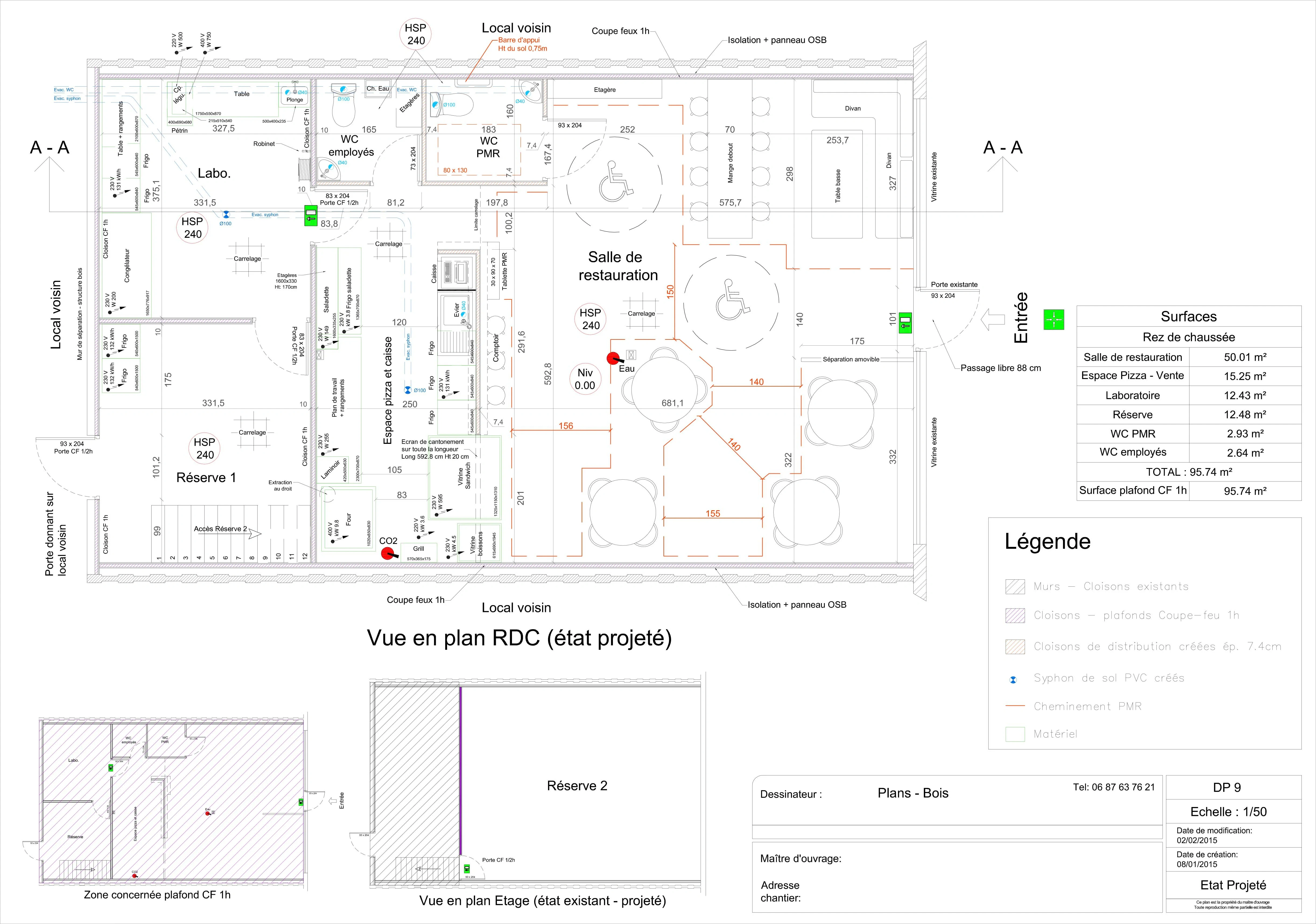 Plan restaurant - Changement de destination ERP